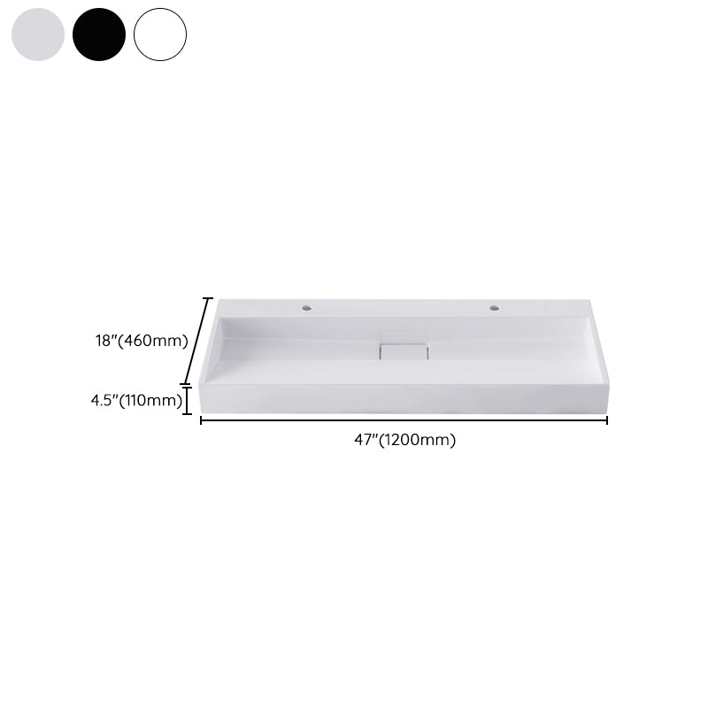Modern Vessel Bathroom Sink Rectangular Single Faucet Hole Wash Stand(not Included Faucet)
