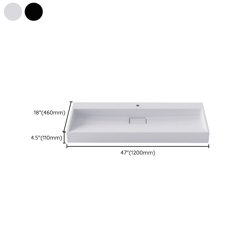 Modern Vessel Bathroom Sink Rectangular Single Faucet Hole Wash Stand(not Included Faucet)
