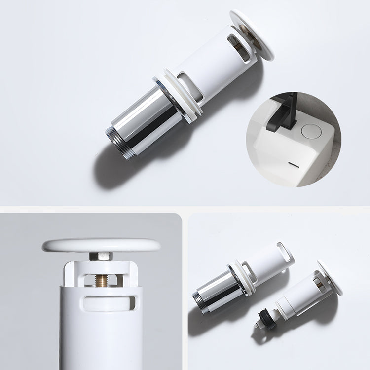 Modern Vessel Bathroom Sink Rectangular Porcelain with Overflow and Faucet Basin Sink