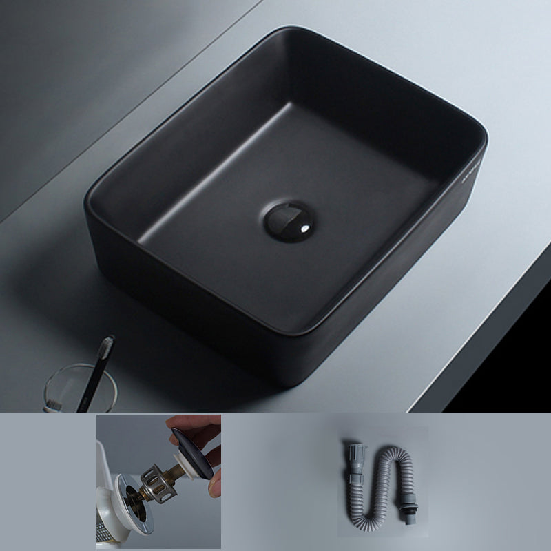 Modern Vessel Lavatory Sink Porcelain with Faucet and Basin Bathroom Sink