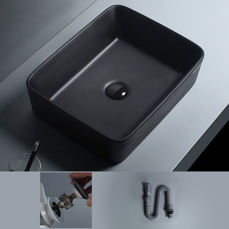 Modern Vessel Lavatory Sink Porcelain with Faucet and Basin Bathroom Sink