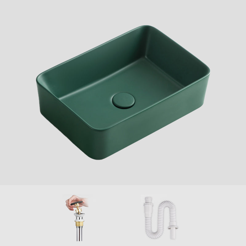 Modern Bathroom Sink Ceramic Oval White Basin Drain Assembly Bathroom Sink