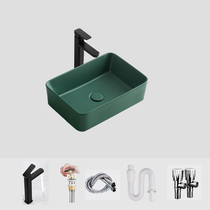 Modern Bathroom Sink Ceramic Oval White Basin Drain Assembly Bathroom Sink