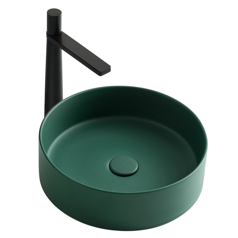 Bathroom Sink Oval Ceramic Basin Bathroom Sink with Drain Assembly