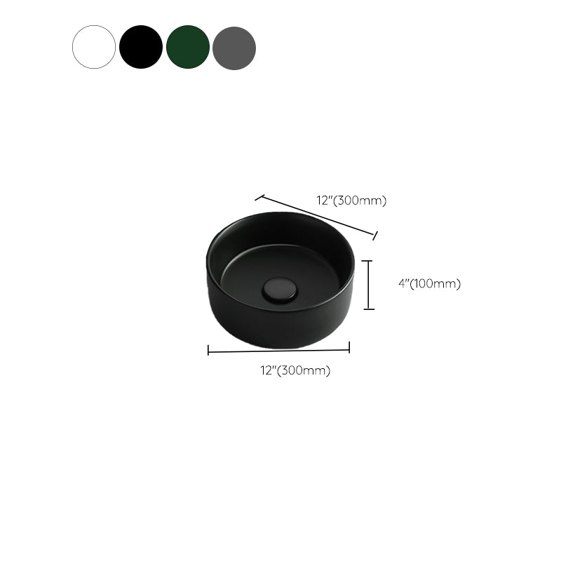 Bathroom Sink Oval Ceramic Basin Bathroom Sink with Drain Assembly