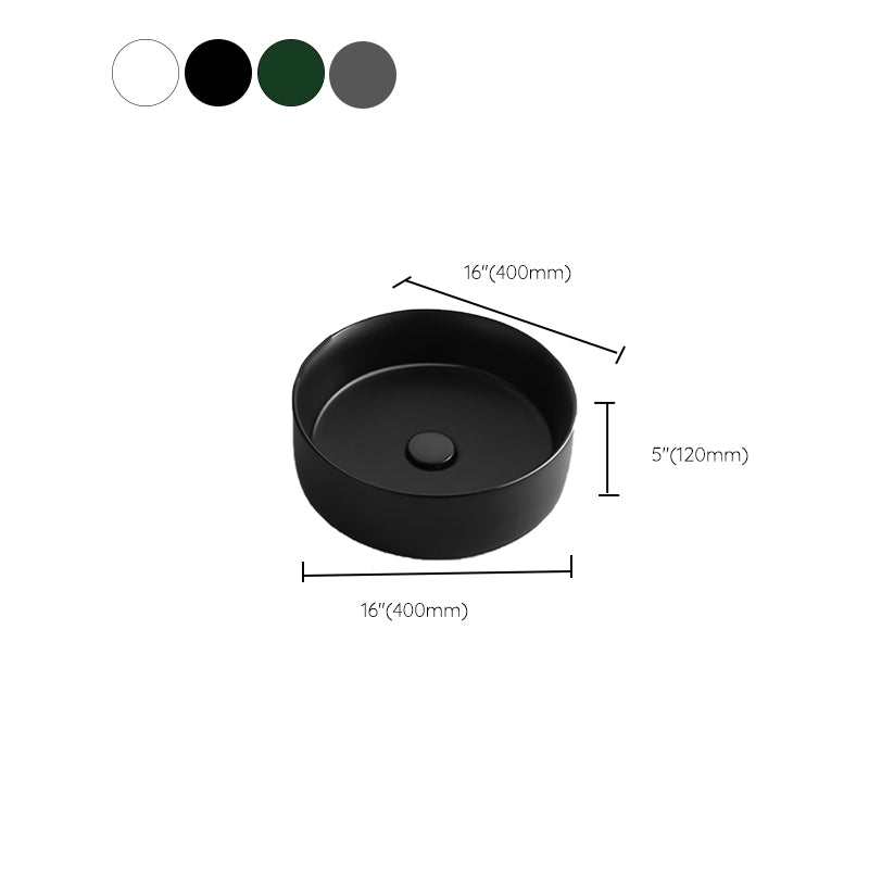 Bathroom Sink Oval Ceramic Basin Bathroom Sink with Drain Assembly