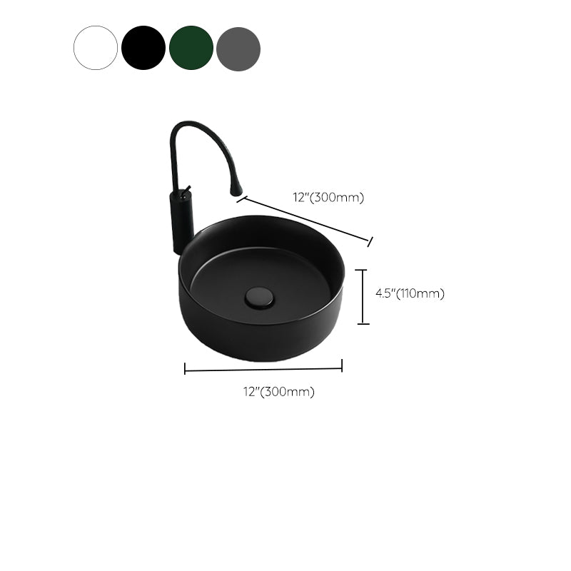 Bathroom Sink Oval Ceramic Basin Bathroom Sink with Drain Assembly