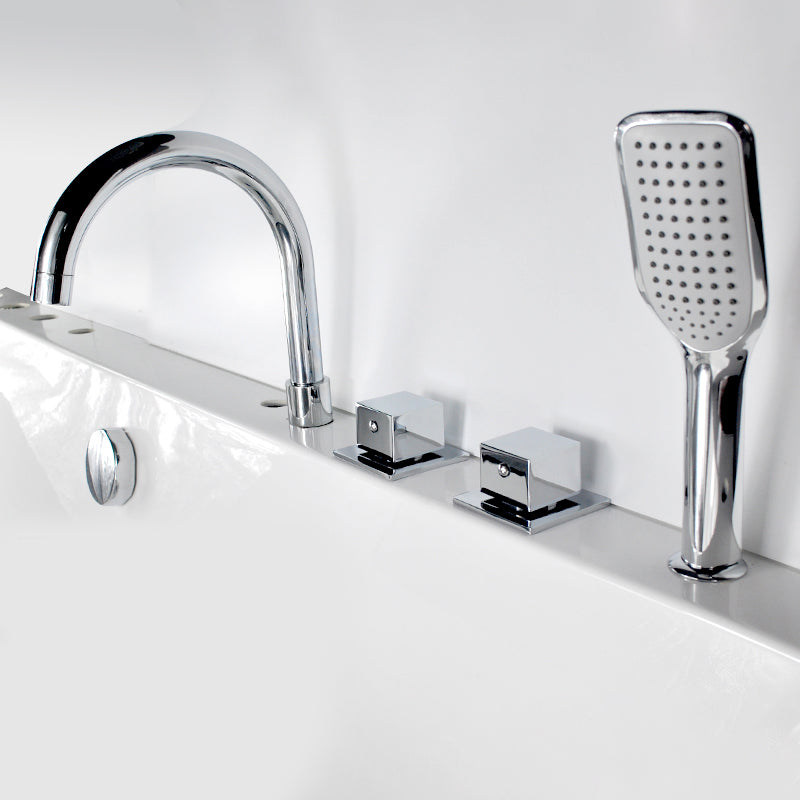 Deck Mounted Copper Roman Tub Faucet Low Arc Roman Tub Filler Trim