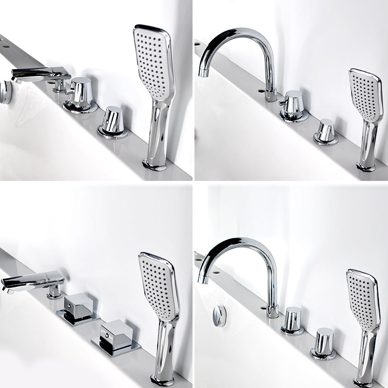 Deck Mounted Copper Roman Tub Faucet Low Arc Roman Tub Filler Trim