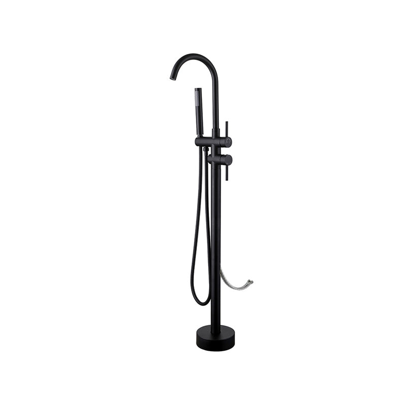 Floor Mounted Metal Freestanding Tub Filler Two Handles Freestanding Tub Filler Trim
