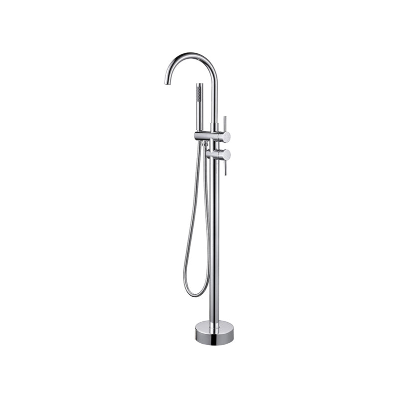 Floor Mounted Metal Freestanding Tub Filler Two Handles Freestanding Tub Filler Trim