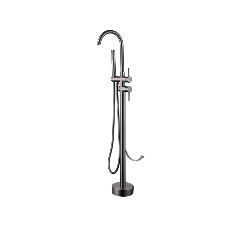 Floor Mounted Metal Freestanding Tub Filler Two Handles Freestanding Tub Filler Trim