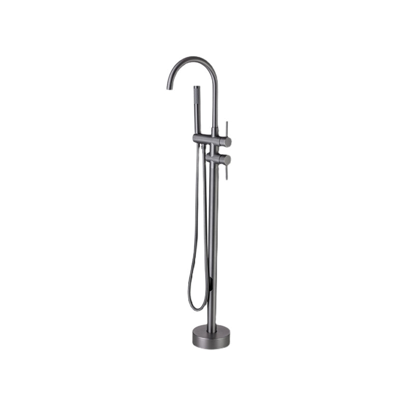 Floor Mounted Metal Freestanding Tub Filler Two Handles Freestanding Tub Filler Trim