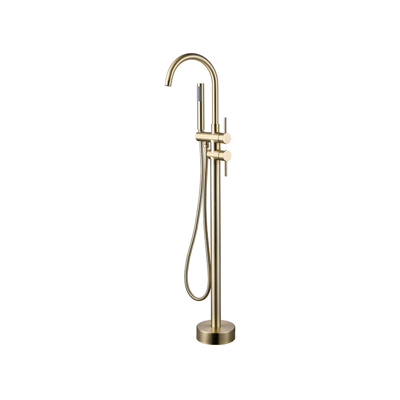 Floor Mounted Metal Freestanding Tub Filler Two Handles Freestanding Tub Filler Trim