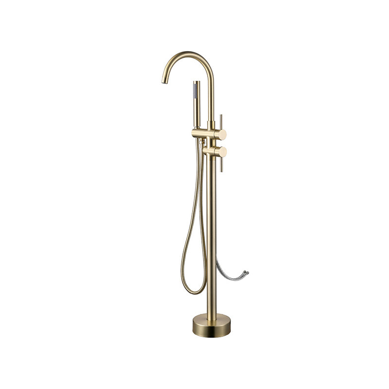 Floor Mounted Metal Freestanding Tub Filler Two Handles Freestanding Tub Filler Trim