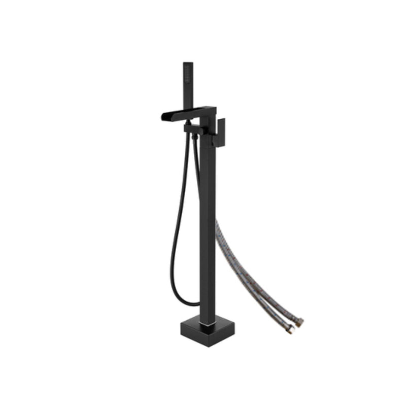 Floor Mounted Metal Freestanding Tub Filler Two Handles Freestanding Tub Filler Trim