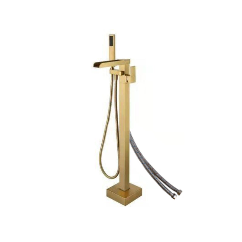 Floor Mounted Metal Freestanding Tub Filler Two Handles Freestanding Tub Filler Trim