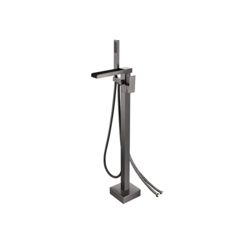 Floor Mounted Metal Freestanding Tub Filler Two Handles Freestanding Tub Filler Trim
