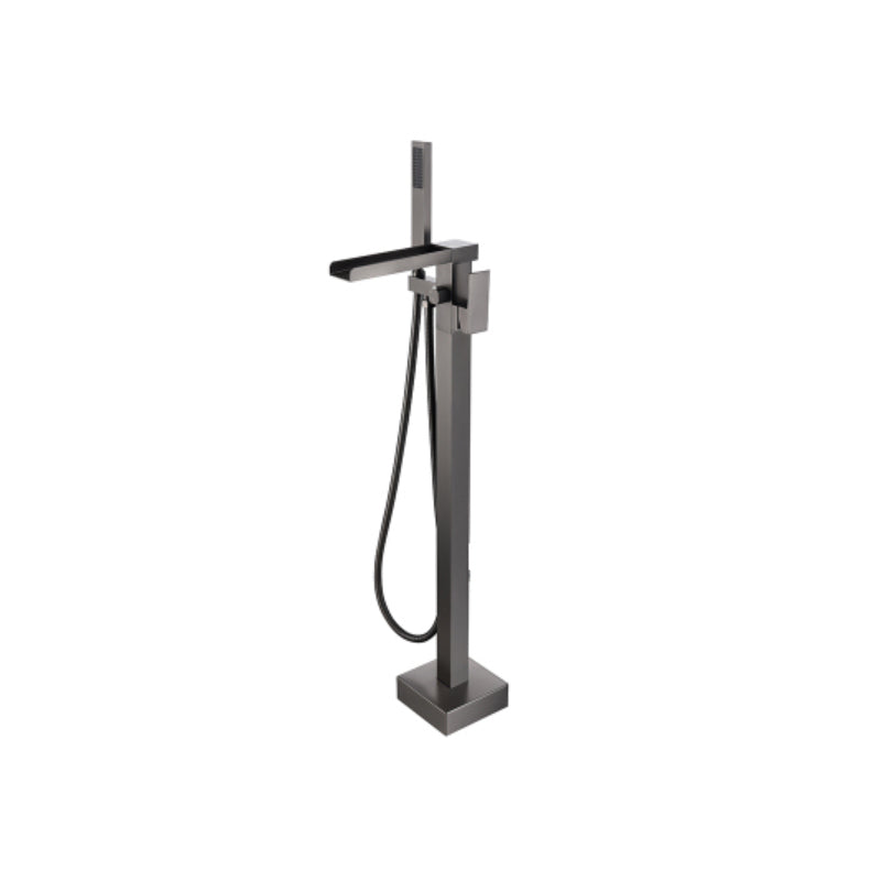 Floor Mounted Metal Freestanding Tub Filler Two Handles Freestanding Tub Filler Trim