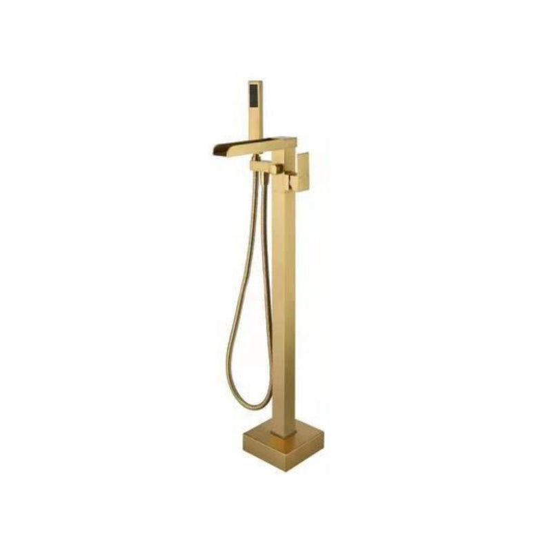 Floor Mounted Metal Freestanding Tub Filler Two Handles Freestanding Tub Filler Trim
