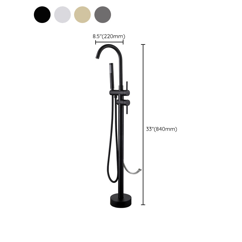 Floor Mounted Metal Freestanding Tub Filler Two Handles Freestanding Tub Filler Trim