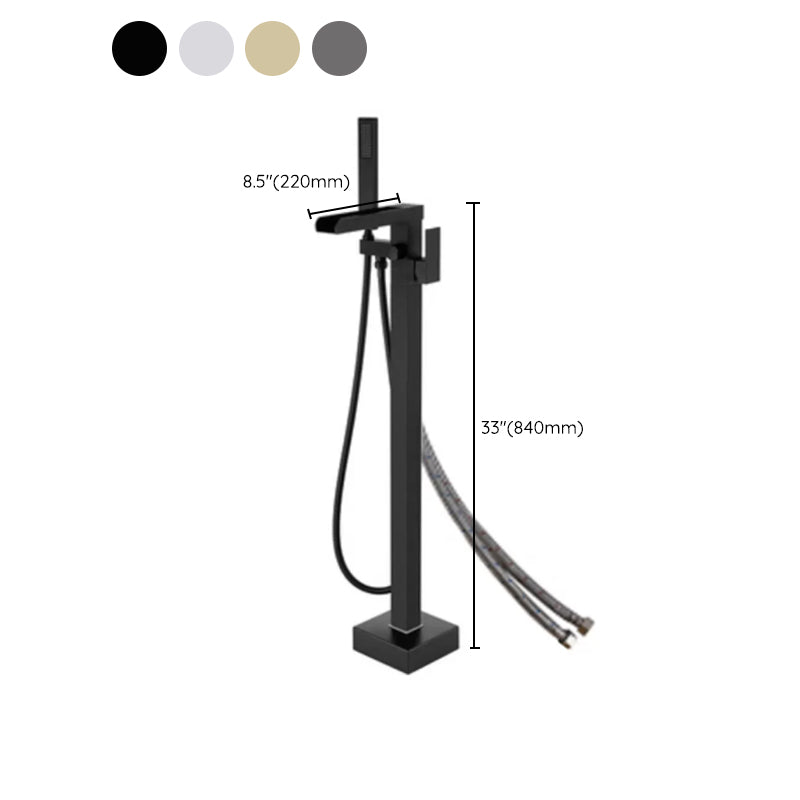 Floor Mounted Metal Freestanding Tub Filler Two Handles Freestanding Tub Filler Trim