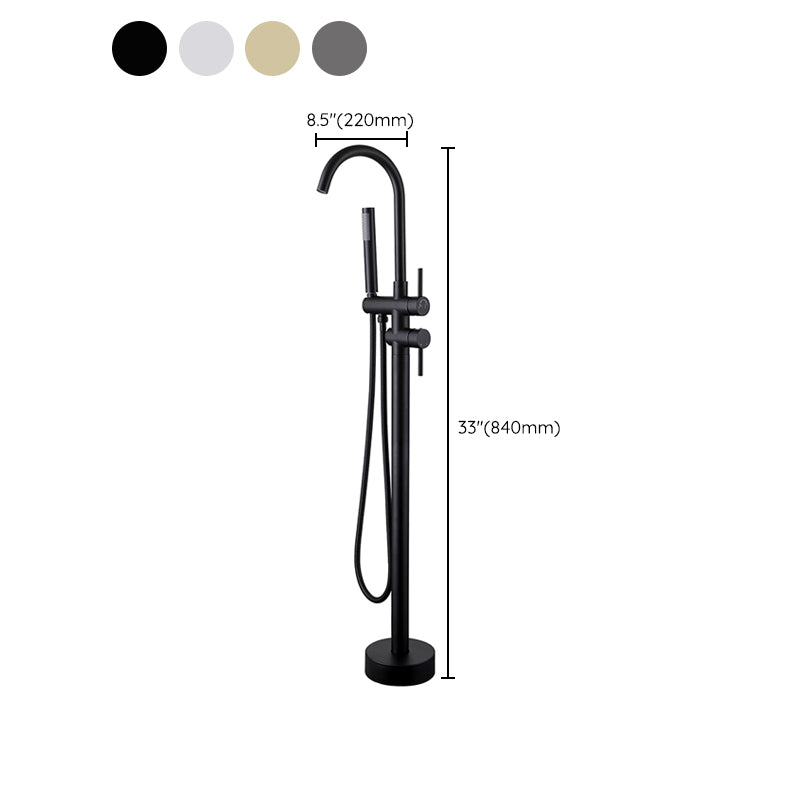 Floor Mounted Metal Freestanding Tub Filler Two Handles Freestanding Tub Filler Trim