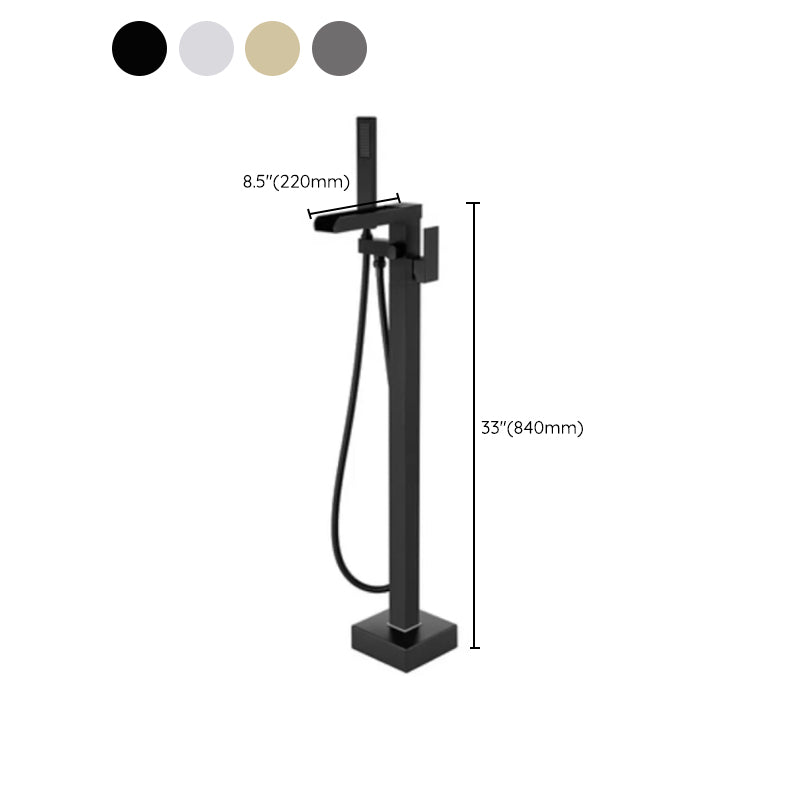 Floor Mounted Metal Freestanding Tub Filler Two Handles Freestanding Tub Filler Trim