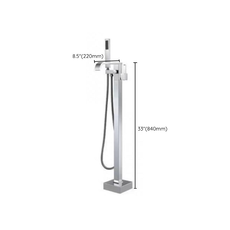 Floor Mounted Metal Freestanding Tub Filler Two Handles Freestanding Tub Filler Trim