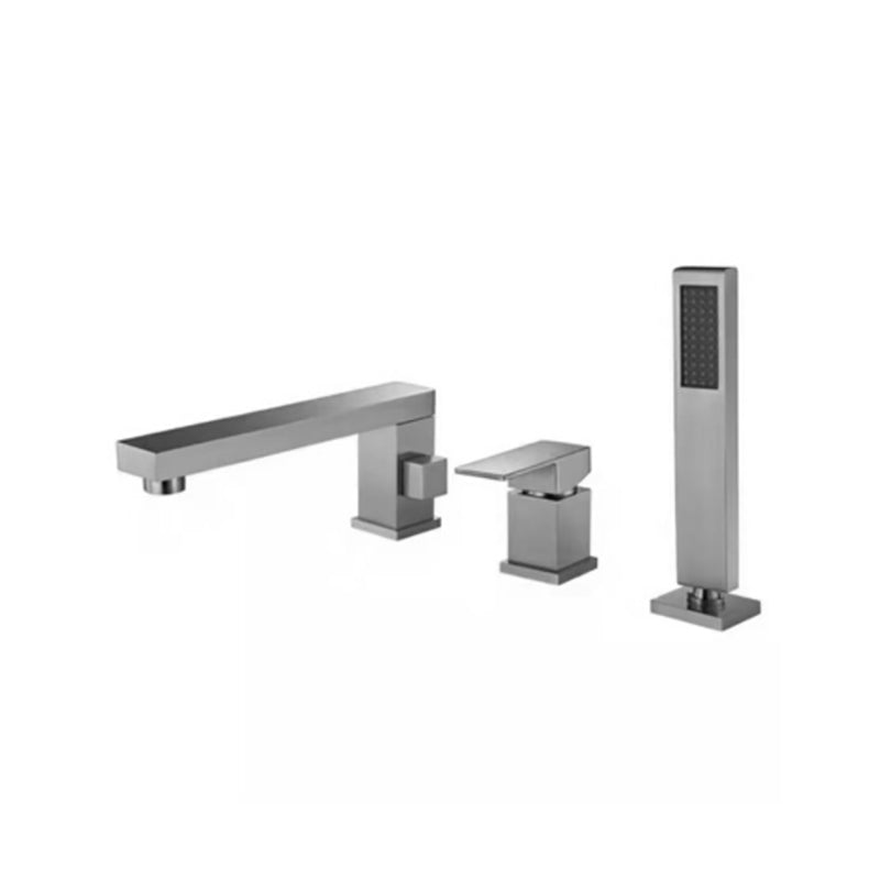 Deck Mounted Copper Roman Tub Faucet Low Arc Waterfall Roman Tub Faucet Set