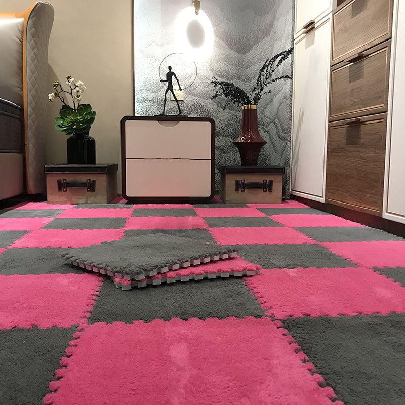 Fade Resistant Carpet Tile Solid Color Interlocking Carpet Floor Tile