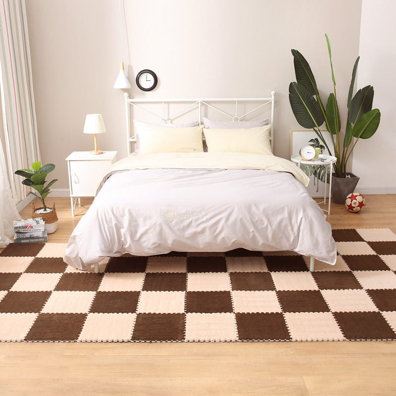 Fade Resistant Carpet Tile Solid Color Interlocking Carpet Floor Tile