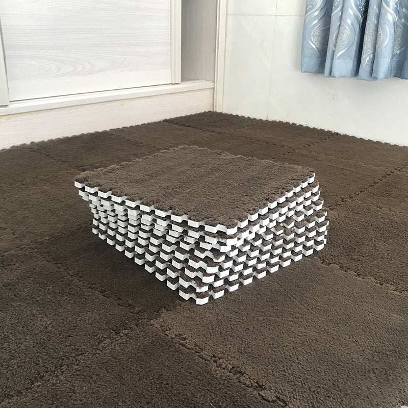 Fade Resistant Carpet Tile Solid Color Interlocking Carpet Floor Tile
