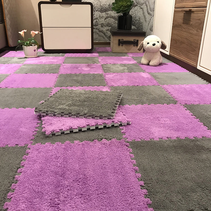 Fade Resistant Carpet Tile Solid Color Interlocking Carpet Floor Tile