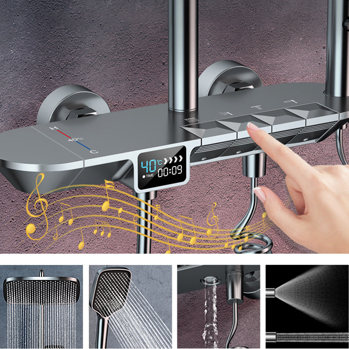 Ellipse Shower Set Intelligent Digital Display Thermostatic Shower Diamond Button