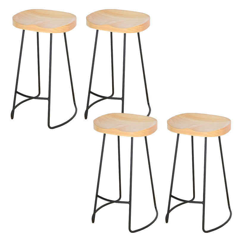 Contemporary Barstool Contoured Seat Bar Stool with Metal Base