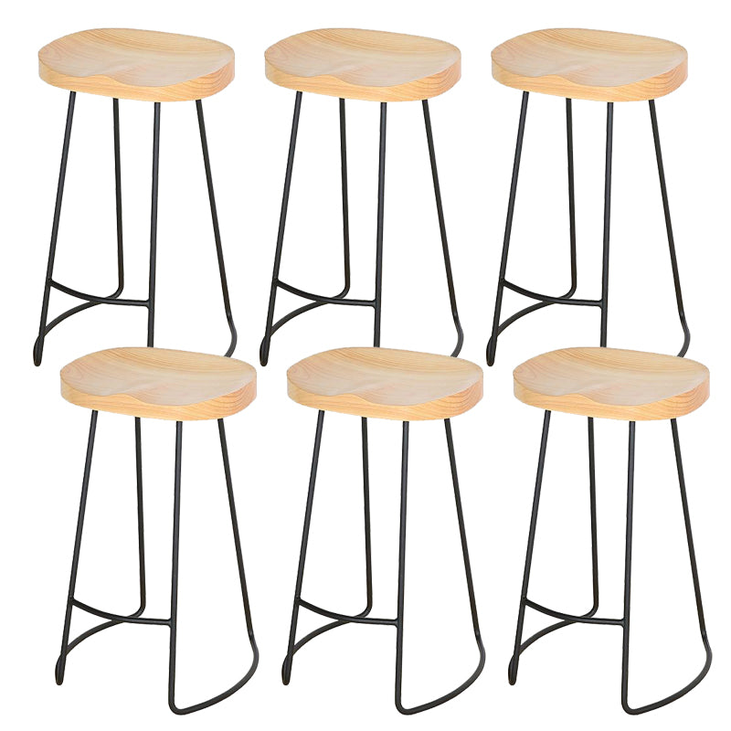 Contemporary Barstool Contoured Seat Bar Stool with Metal Base