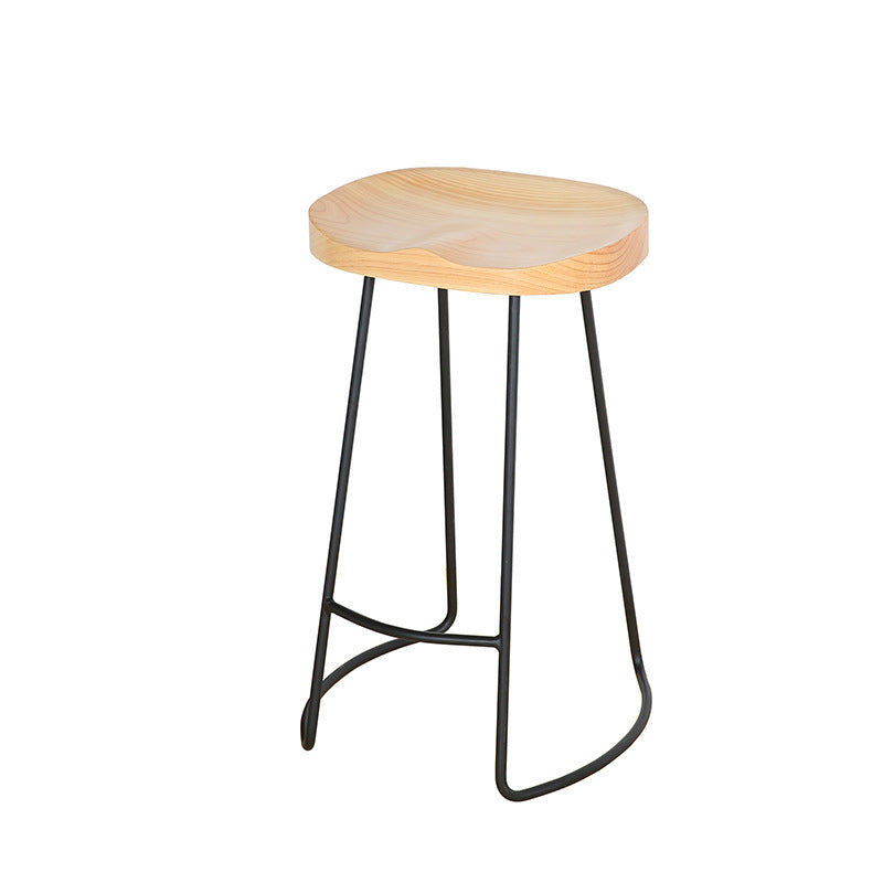 Contemporary Barstool Contoured Seat Bar Stool with Metal Base