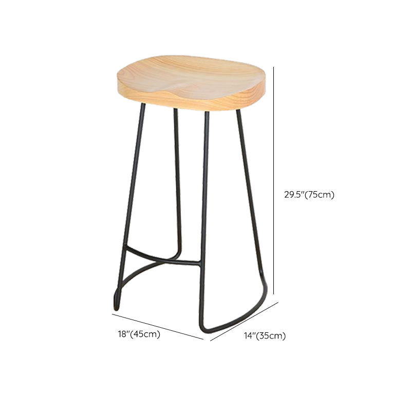 Contemporary Barstool Contoured Seat Bar Stool with Metal Base