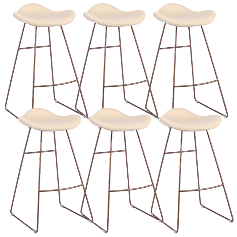 Glam Leather Bar Stool Backless Metal Base Counter Stool for Bristol