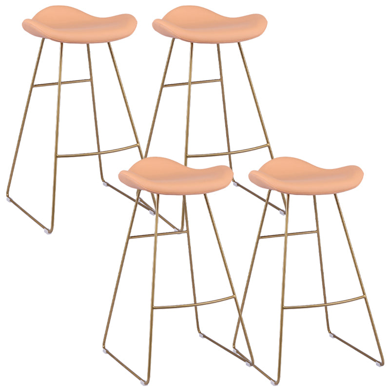 Glam Leather Bar Stool Backless Metal Base Counter Stool for Bristol