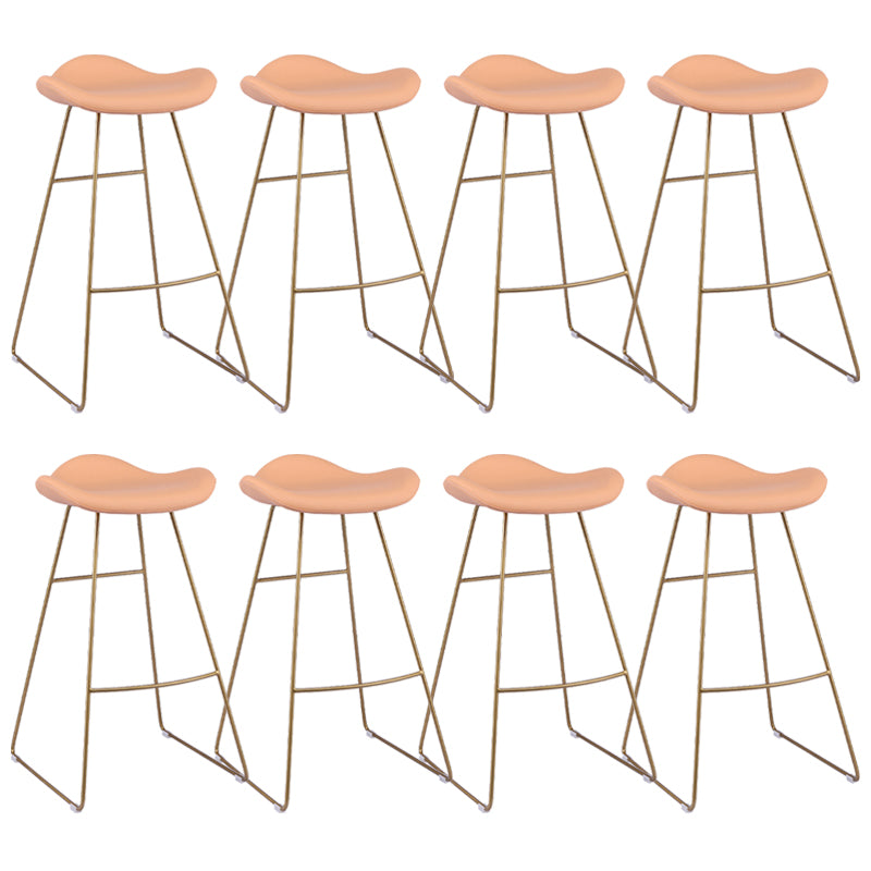 Glam Leather Bar Stool Backless Metal Base Counter Stool for Bristol