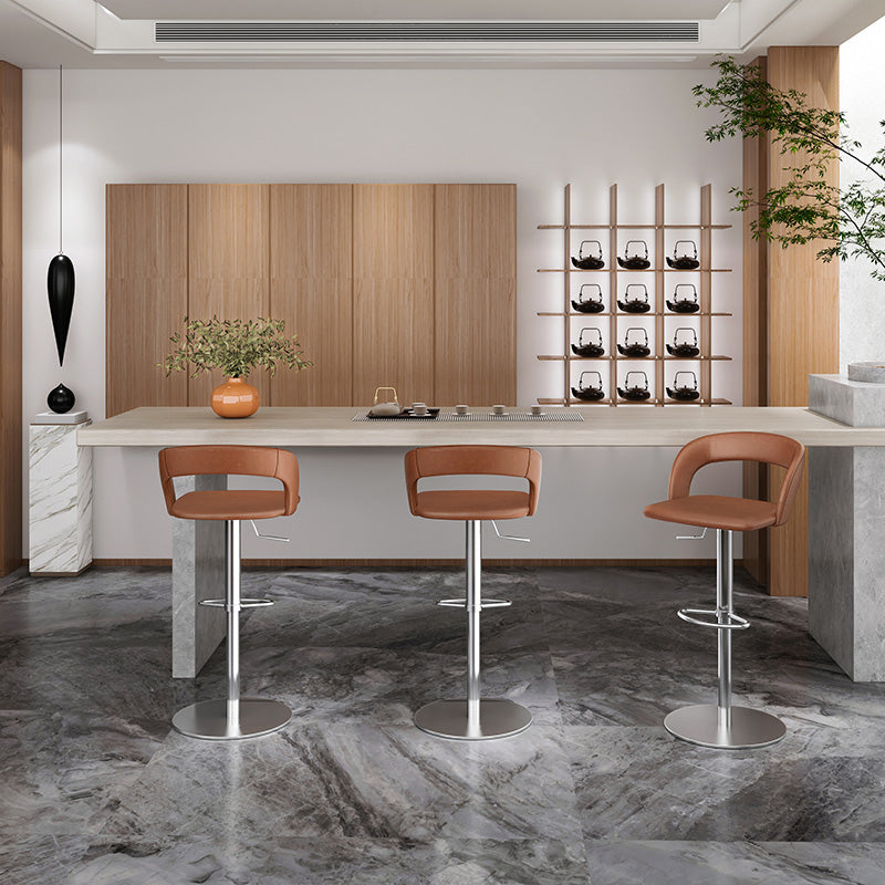 Adjustable Counter Height Stools Modern Faux Leather Bar Stools