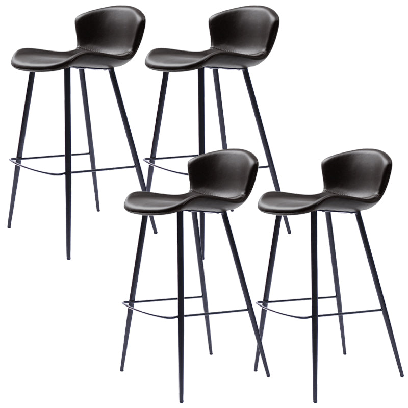 Modern Style Bar Stool Leather Backrest Counter Stool for Living Room