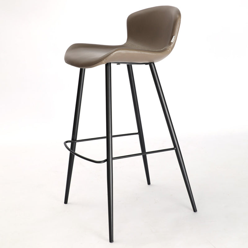 Modern Style Bar Stool Leather Backrest Counter Stool for Living Room