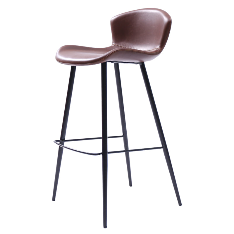 Modern Style Bar Stool Leather Backrest Counter Stool for Living Room
