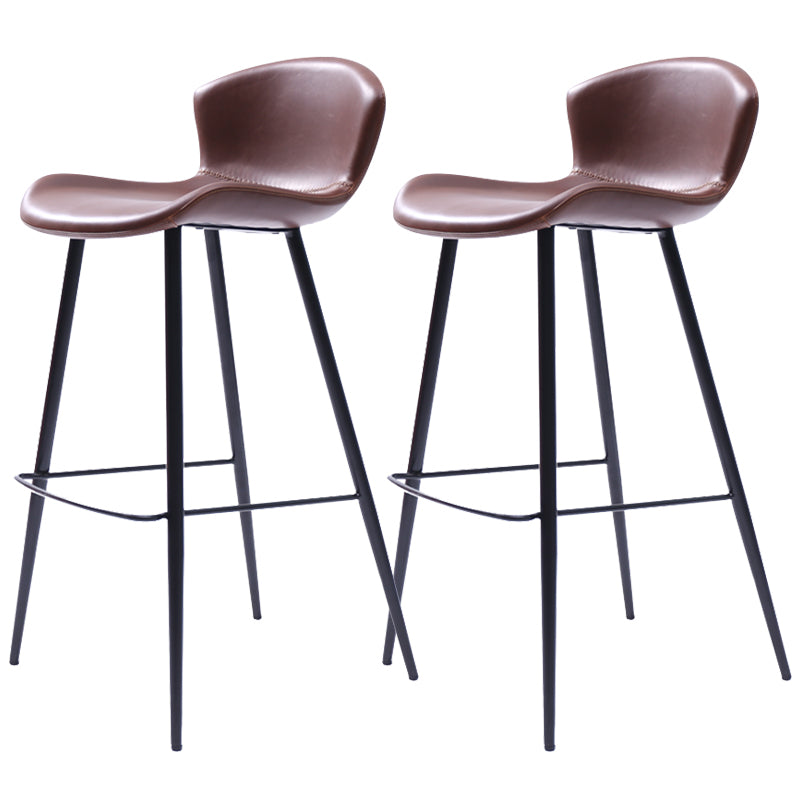 Modern Style Bar Stool Leather Backrest Counter Stool for Living Room