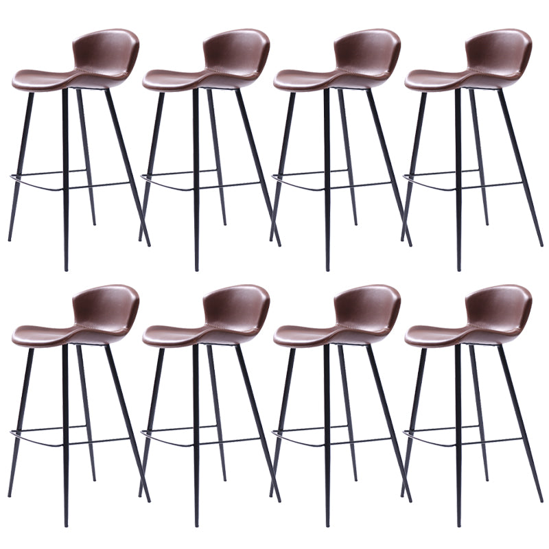 Modern Style Bar Stool Leather Backrest Counter Stool for Living Room