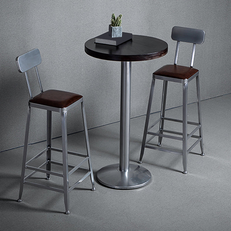 Metal Dining Stools Contemporary Armless Faux Leathe Bar Stools