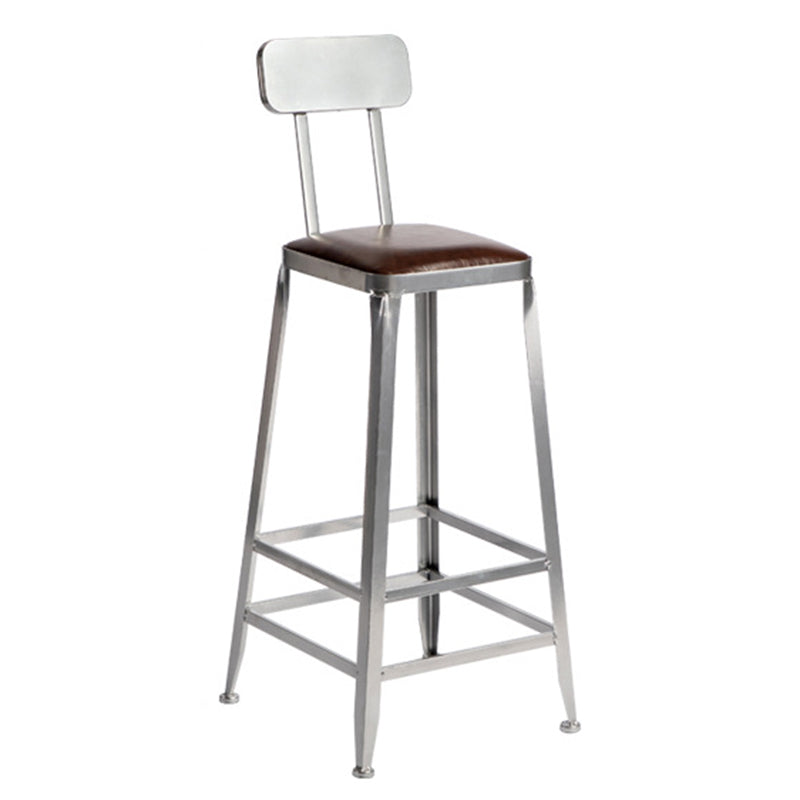 Metal Dining Stools Contemporary Armless Faux Leathe Bar Stools